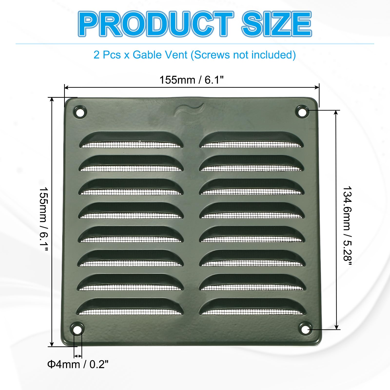 PATIKIL 6x6 Inch Aluminum Gable Vent - Image 2