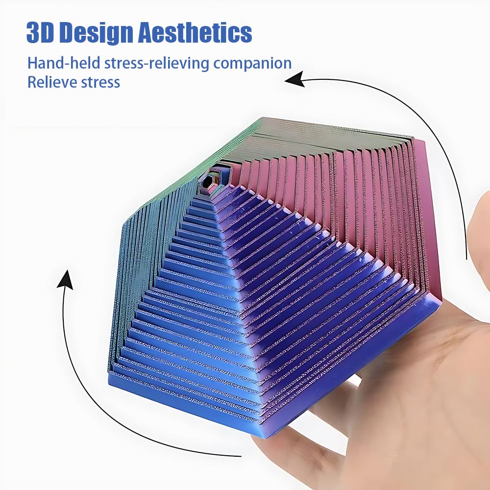3D Printed Hexagon Fidget Toy, Spiral Sensory Toy for Stress Relief & Anti, Anxiety - Image 4