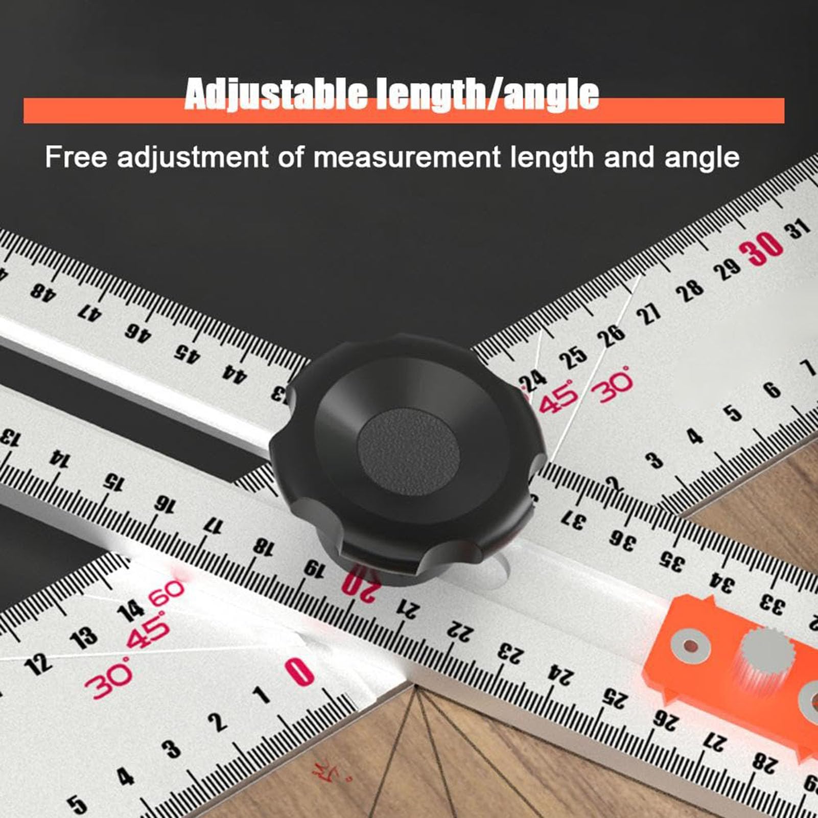 Luocute 4-in-1 Boorpositieliniaal, 35 Cm Aluminiumlegering