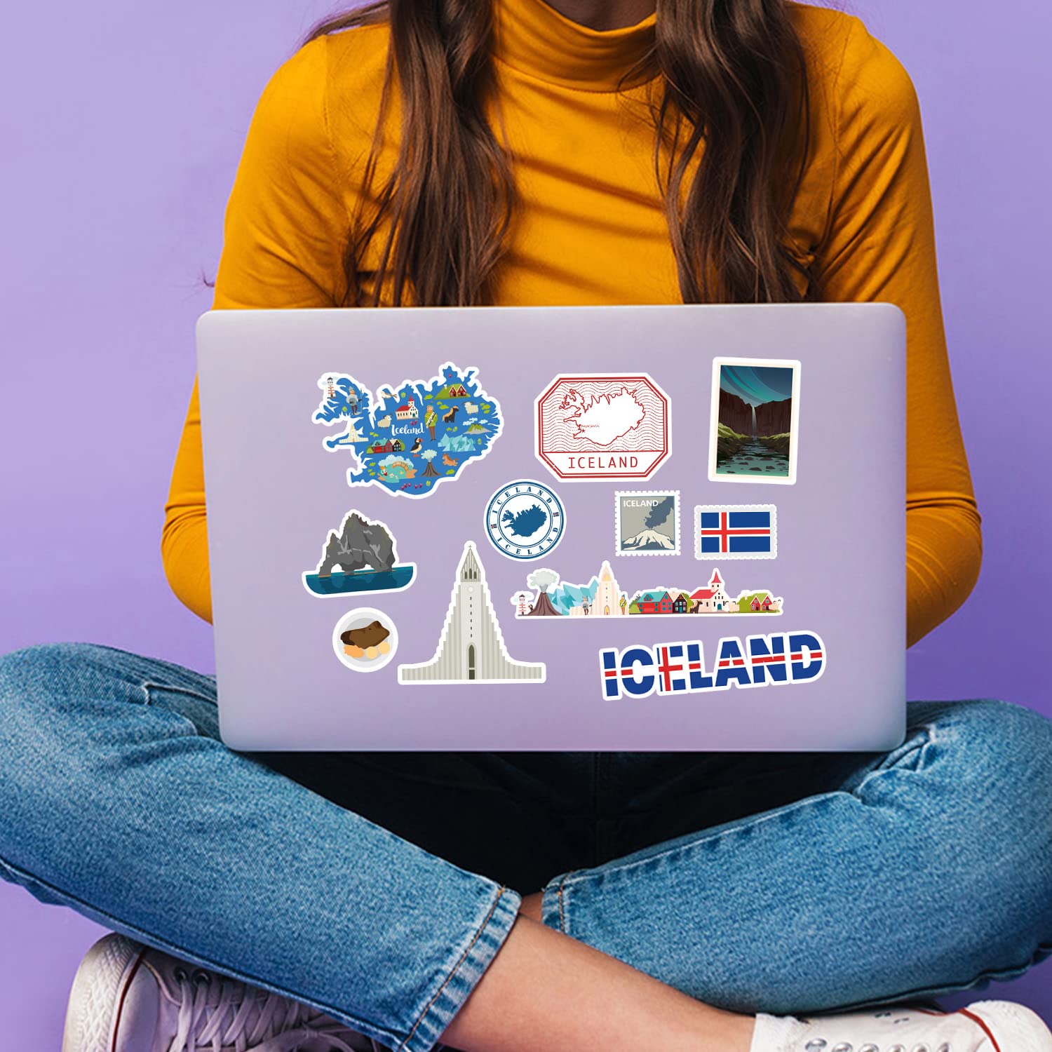 Navy Peony Stickers De Voyage Magiques Islande (28 Pièces