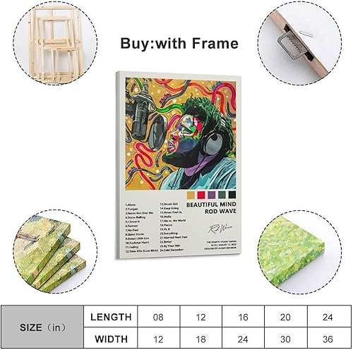 Miniatura 2 de BRANSUSII Póster artístico con ondas de barra para estética de habitación, póster artístico en lienzo, impresión moderna de pared para dormitorio