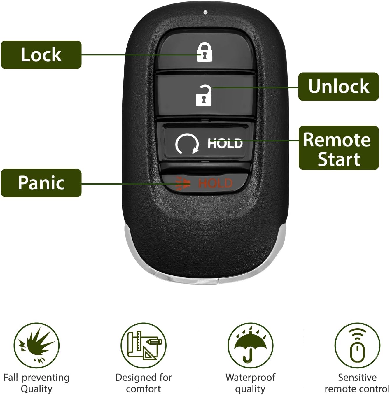Replacement for 2023 2024 2025 Honda CR-V Hybrid HR-V Pilot Key Fob Remote Control KR5TP-4 4 Buttons 434MHz