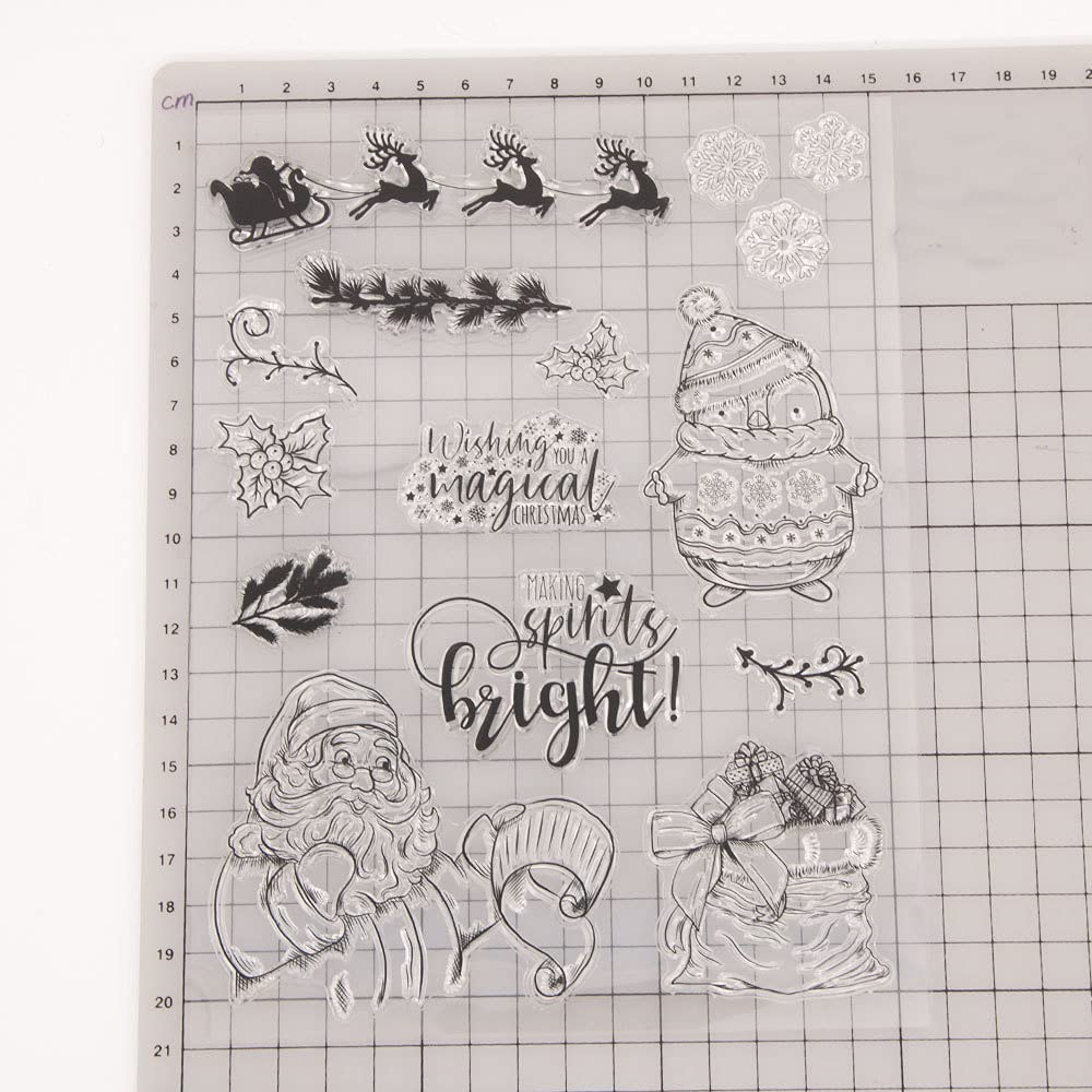 Santa Clause - Sellos de goma de pingüino para Navidad, diseño de copos de nieve, para decoración de tarjetas de Navidad y manualidades para álbumes de recortes