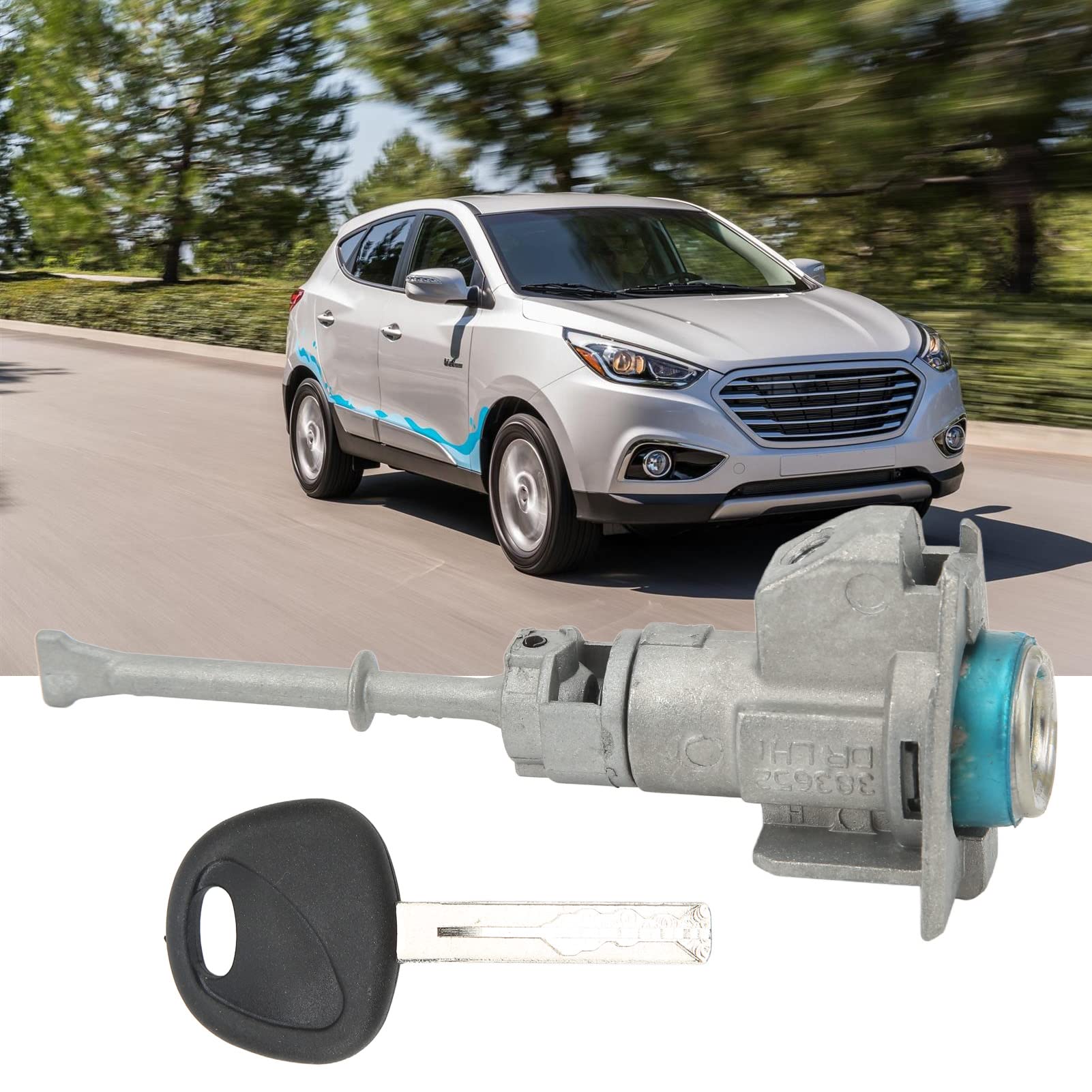 Cilindro de Cerradura de Puerta de Coche, Repuesto de Aleación de Zinc para Cilindro de Cerradura de Puerta de Alta Resistencia del Lado del Conductor para Hyundai Tucson IX35