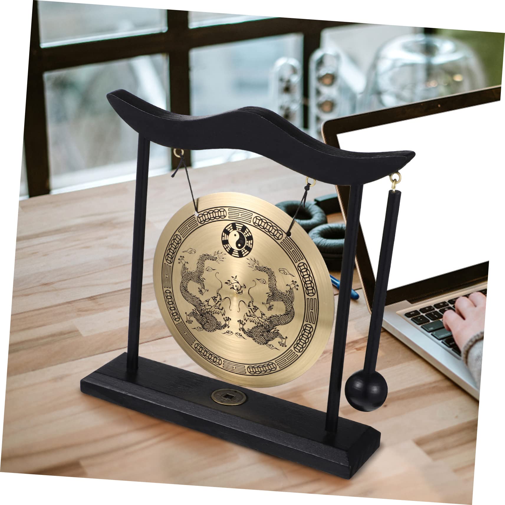 Gong Mit Hammer und Halterung Kleine Gong Dekorative Desktop-Design Dekoration Chinesische Schlaginstrumente Für Zuhause Büro