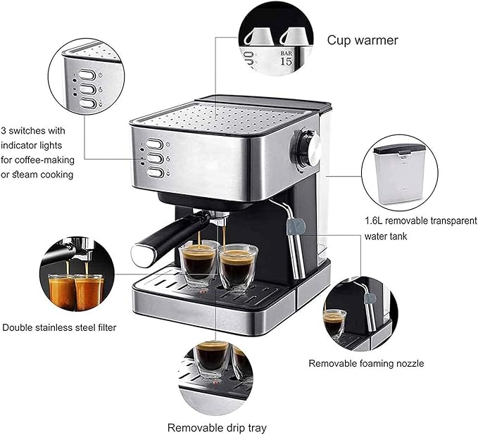 Cafetera Automática de Espresso con Espumador de Leche y 1.6L miniatura 4
