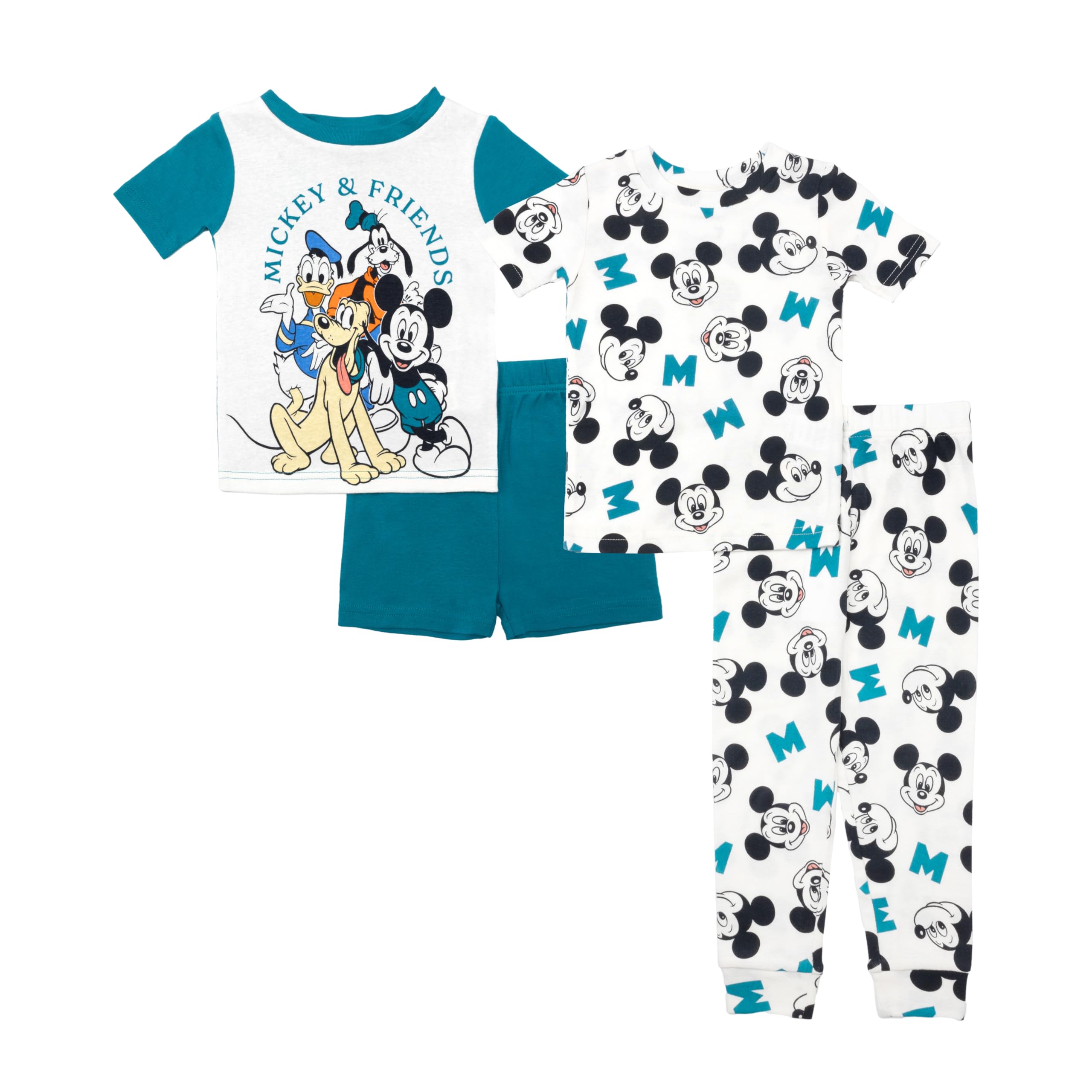 Disney Ensemble de pyjama 4 pièces en coton doux et mignon pour enfants