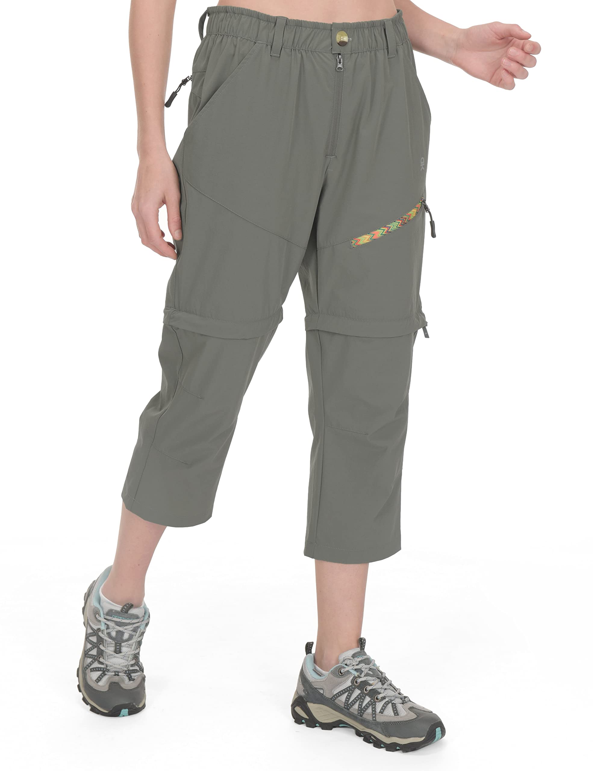 Little Donkey Andy Womens Hiking Zip Off Capri Pants Lightweight Quick Dry UPF 50 Convertible Shorts with 4