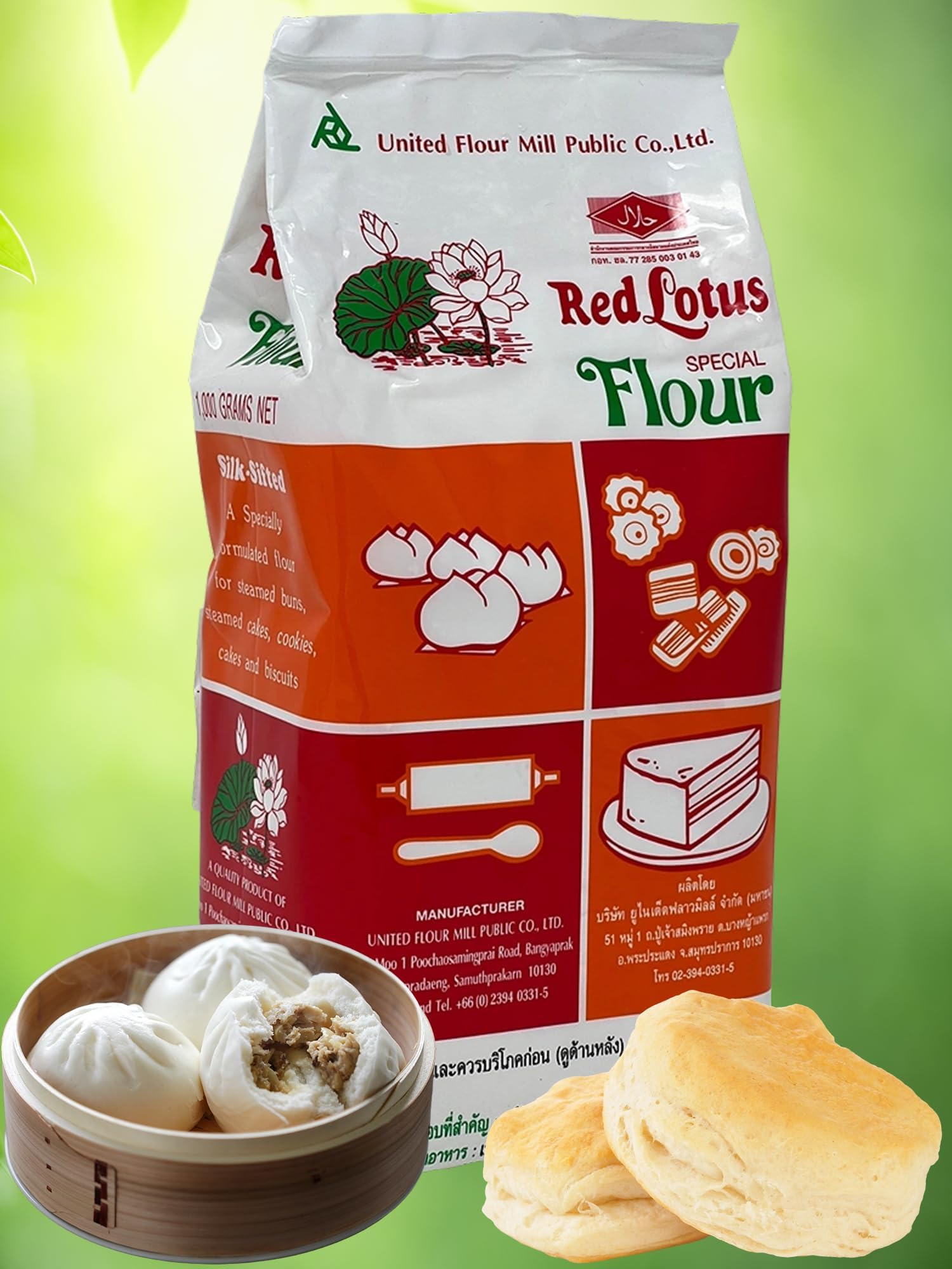 Premium Red Lotus Special Flour - Ideal for Soft, Fluffy Steamed Buns, Cakes, Cookies and Biscuits