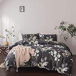 Reine de la couverture de couettes, Ultra Ensemble de lit en microfibre, ensemble de confort Boho, 3 Ensemble de lit respirant Queen avec fermeture à glissière, attaches d'angle, (90x90 De pouce, gris foncé)