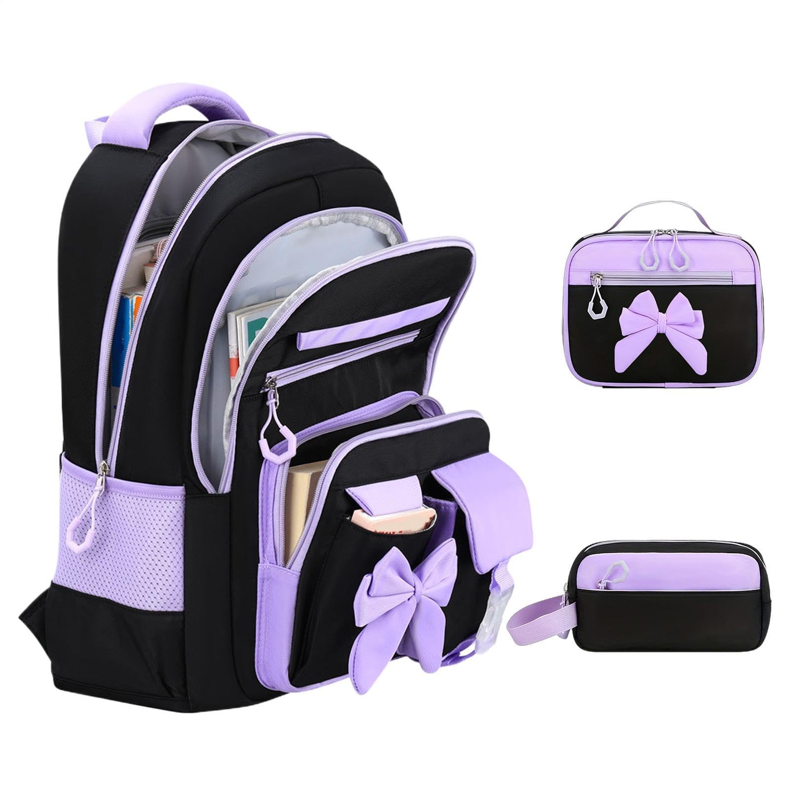 Zaino Scuola Zaino Scolastico Antifurto Con Borsa Pranzo E Astuccio | Borsa Porta Libri Per Studenti per Scuola 'Infanzia, Studenti e Medie, Bambini, Ragazzi, Ragazze e Adolescenti