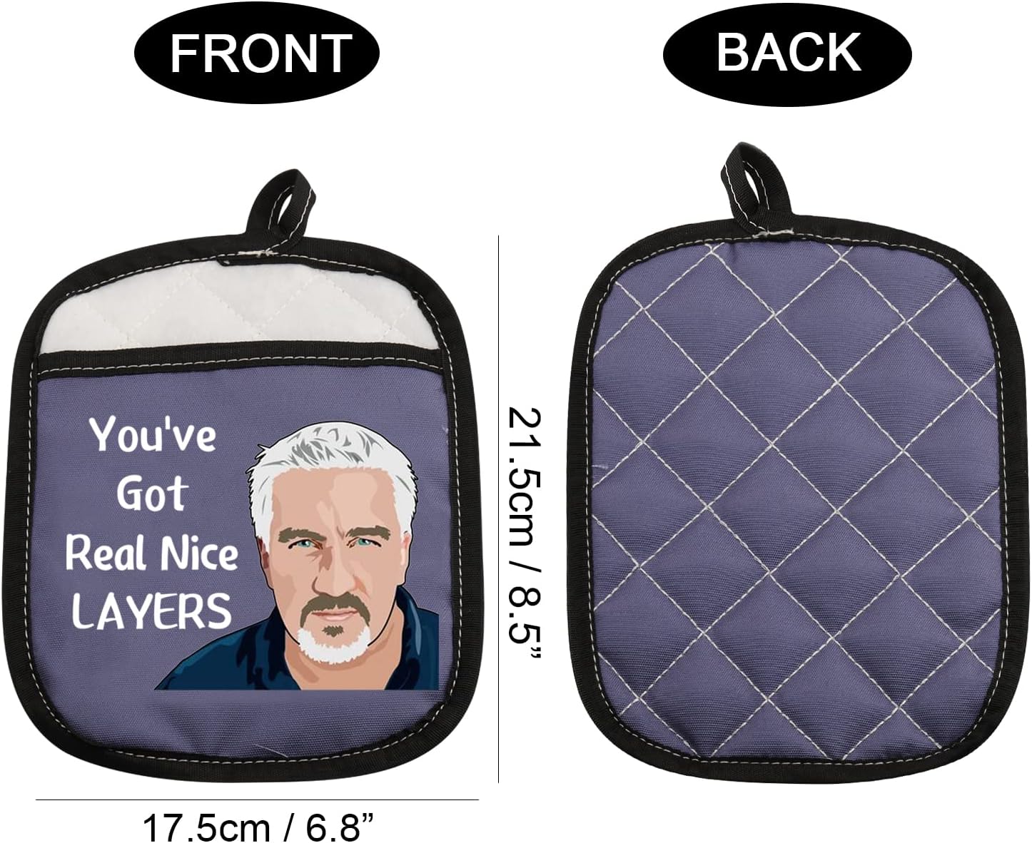 Baking Show Inspired Oven Pads Pot Holder with Pocket You've Got Real Nice Layers Bake Lover Gift (Got Real Nice Layers) - Image 2