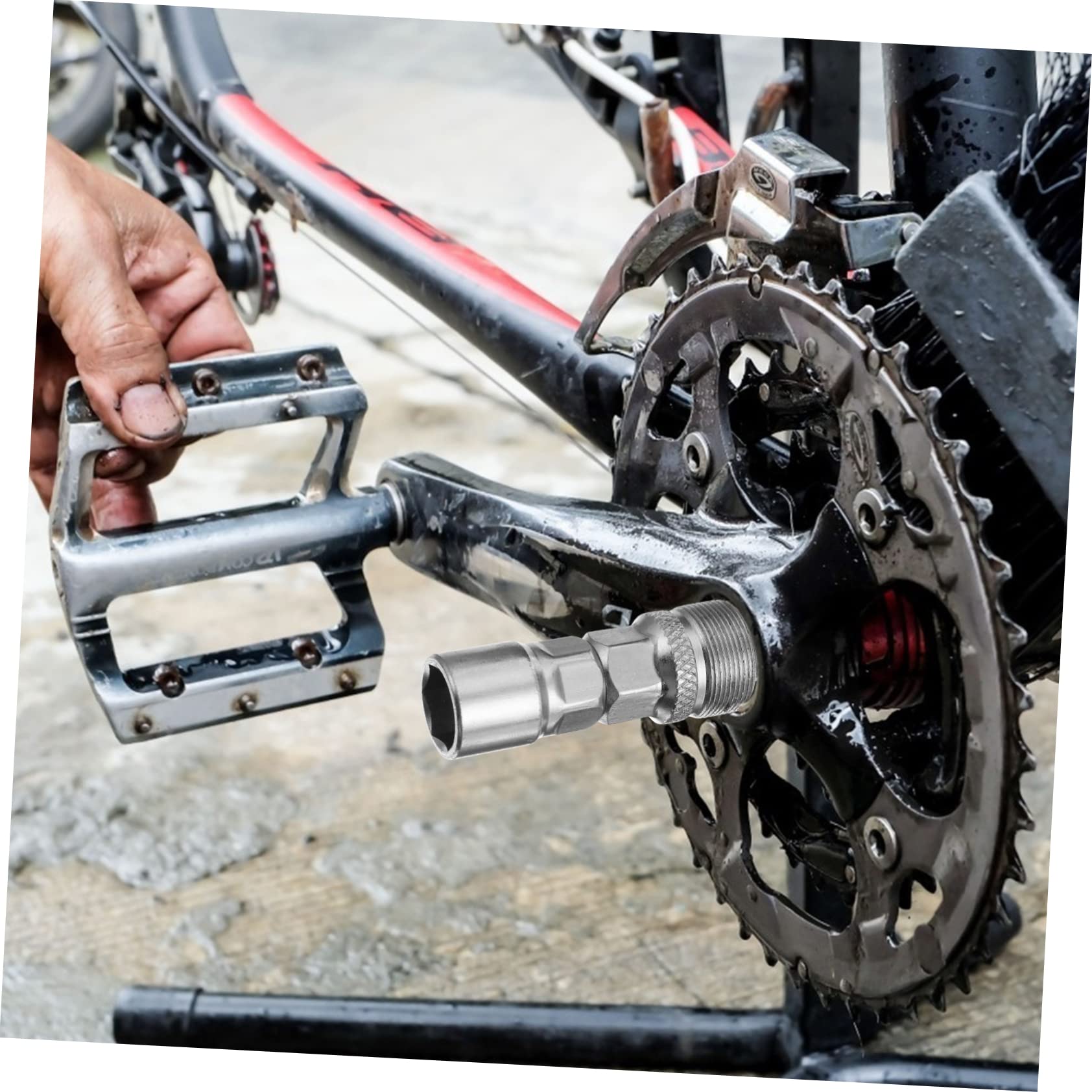 HANABASS Extractor de Bielas de Bicicleta de Herramienta con Cabeza Desmontable para Reparación de Cigueñales Compatible con Bielas de Cuadrante y Estriado