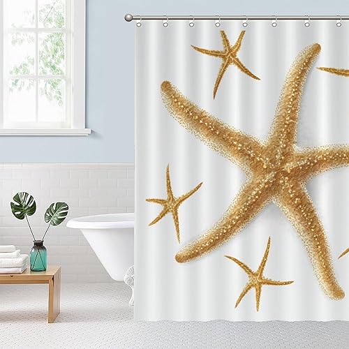 Miniatura 76 de Cortinas de ducha de baño con ganchos, 72 x 92 pulgadas, cortina de ducha de tela impermeable con diseño de flores y pájaros, cortina de ducha