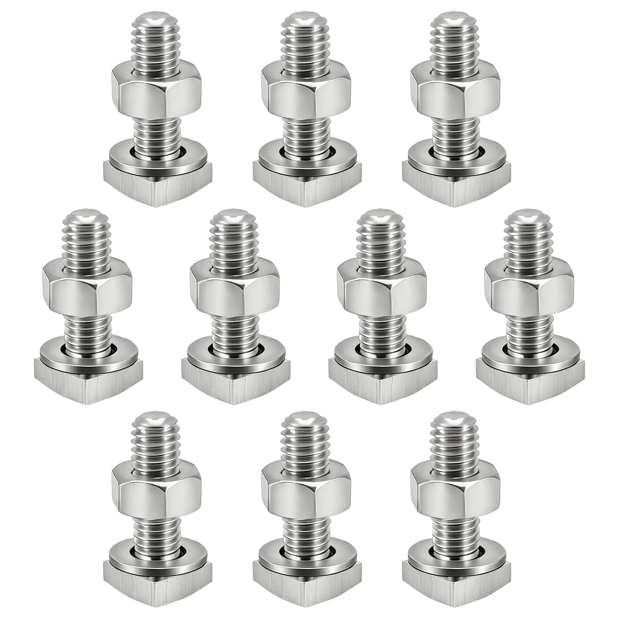 10Set M8 x 25mm Stainless Steel T Slot Bolts for Roof Rack Cross Bars Heavy Duty T Track Mount Adapter Kit Compatible with Thule Yakima Whispbar - Secure Rooftop Tent Awning Cargo Basket Bike Ski Rack