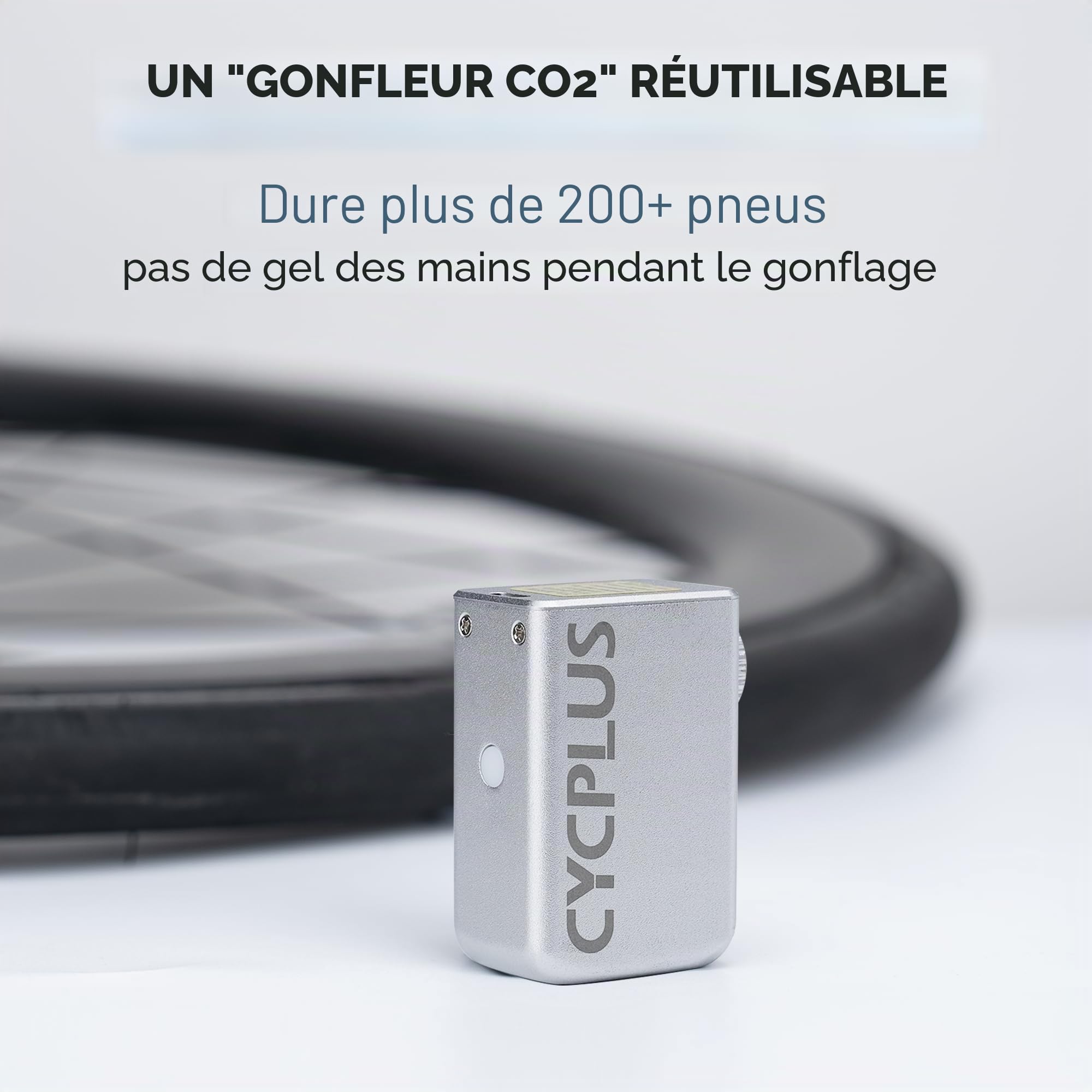 CYCPLUS Petite pompe à vélo portable ultra mini 100 PSI - Batterie rechargeable de type C - Sans affichage de pression - Lauréat du prix EUROBIKE 2023