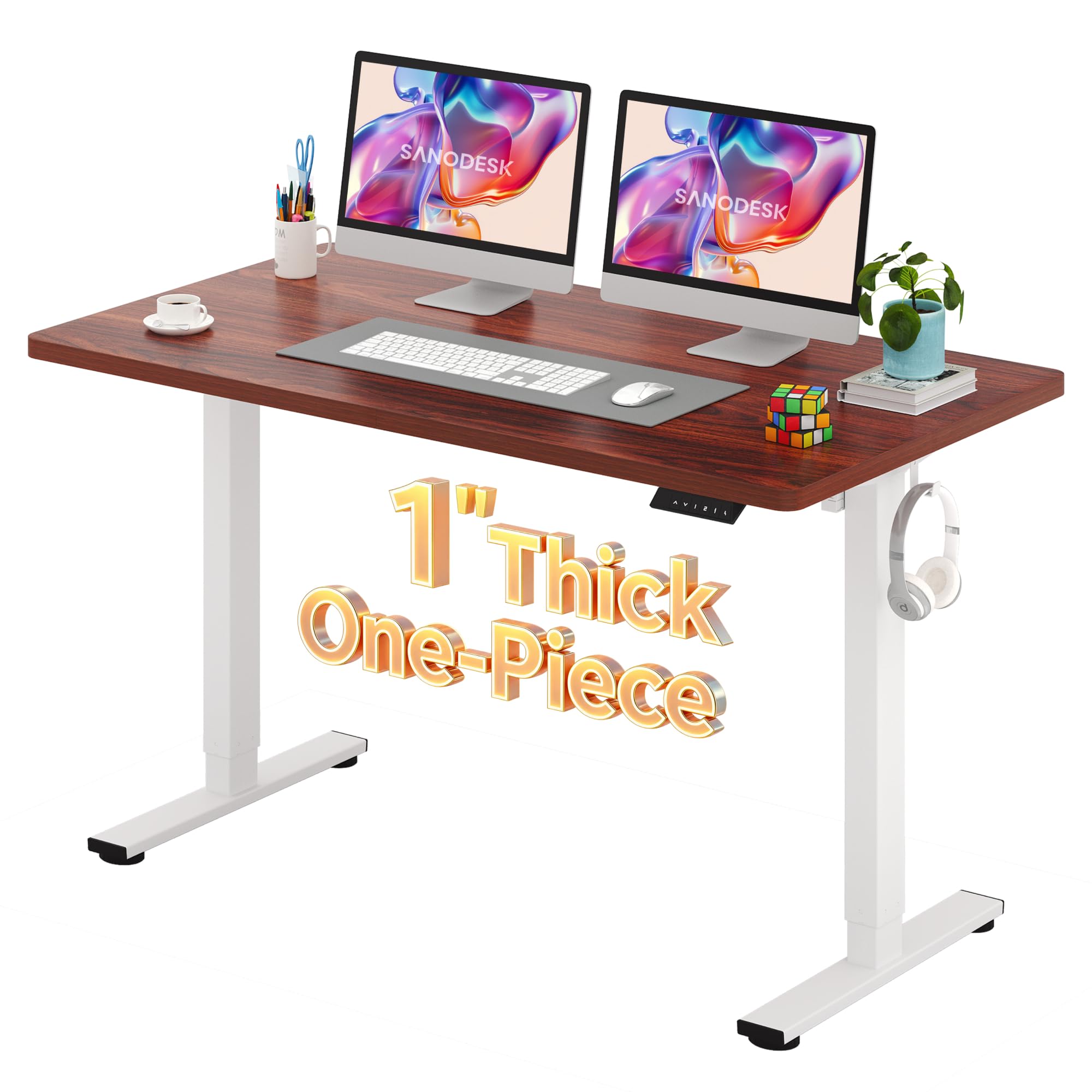 SANODESK One-Piece 1'' Thick Height Adjustable Standing Desk 55''x28''