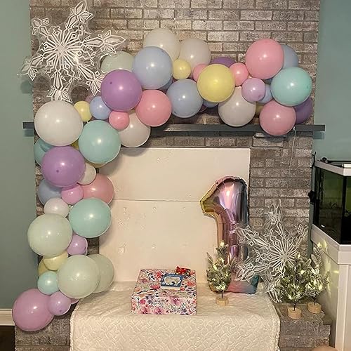 Miniatura 4 de Paquete de 2 globos de copo de nieve para decoración de invierno del país de las maravillas, fiesta de cumpleaños, decoración de baby shower