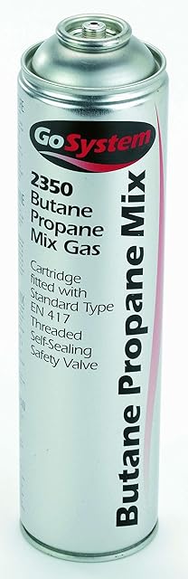 GoSystem Butane/Propane (70:30) Mix Gas Cartridge, Silver, 350 g