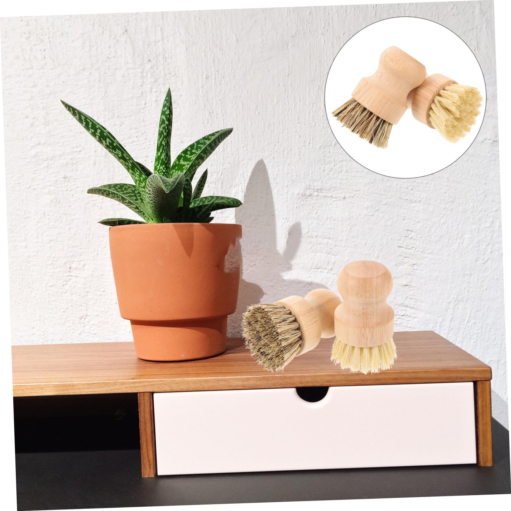 Beaupretty 6piezas Cepillos De para Fregar y Ollas De Cepillos De Cocina De Madera Cerdas Ecológicas para Limpiar Fregaderos y Utensilios De Cocina