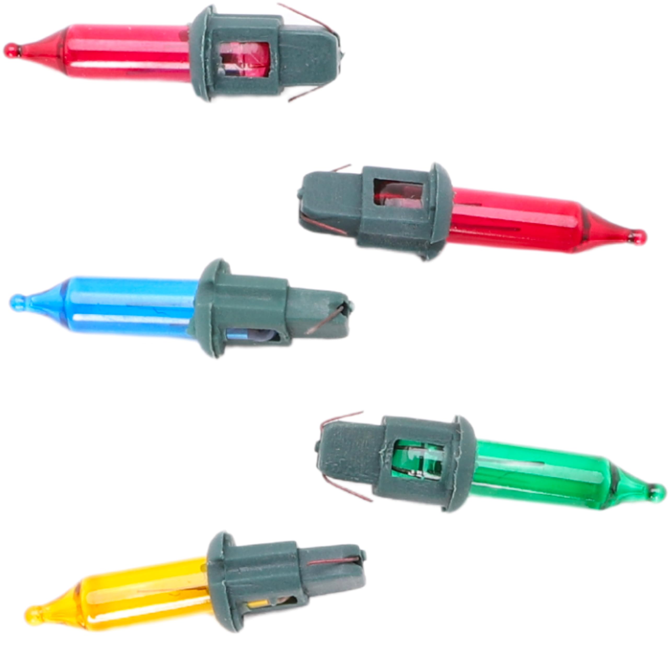 5 Multi Coloured Push In Spare Replacement Bulbs 1.2v 0.18w 0.15a (SB226), Multicolor