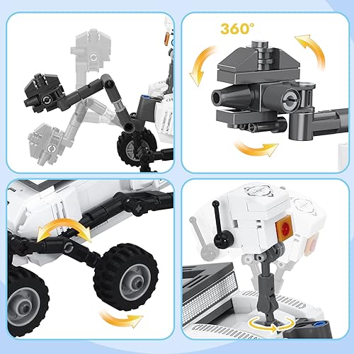 Miniatura 4 de Finebely Mars Rover Space Explorer - Kit de construcción de 229 piezas con mini astronauta, juguetes espaciales para niños que aman las aventuras de
