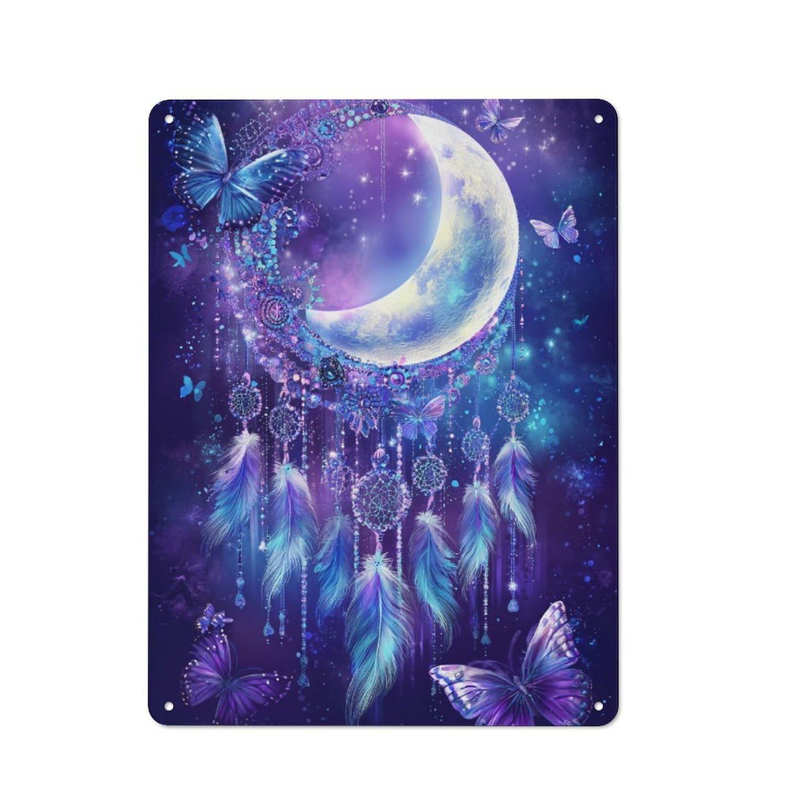 Junmoney Moonlit Dreamcatcher Retro Tin Sign 40X30cm For Garden Room Or Summerhouse, A Housewarming Gift For Garden Room Decor Fans