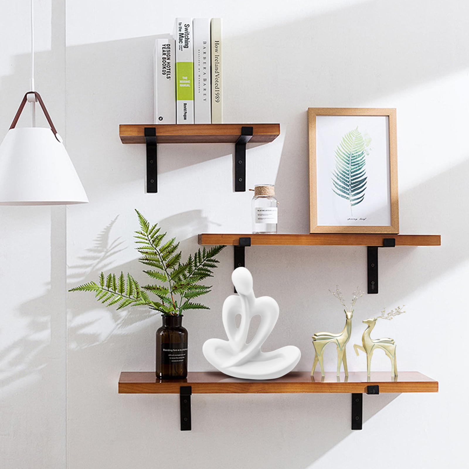 Cyiecw Statua Pensatore Bianco in Ceramica, Figure Decorative Moderne, Sculture Astratte ed Estetiche per Soggiorno, Camera da Letto, Ufficio, Bar, Libreria, Tavolo