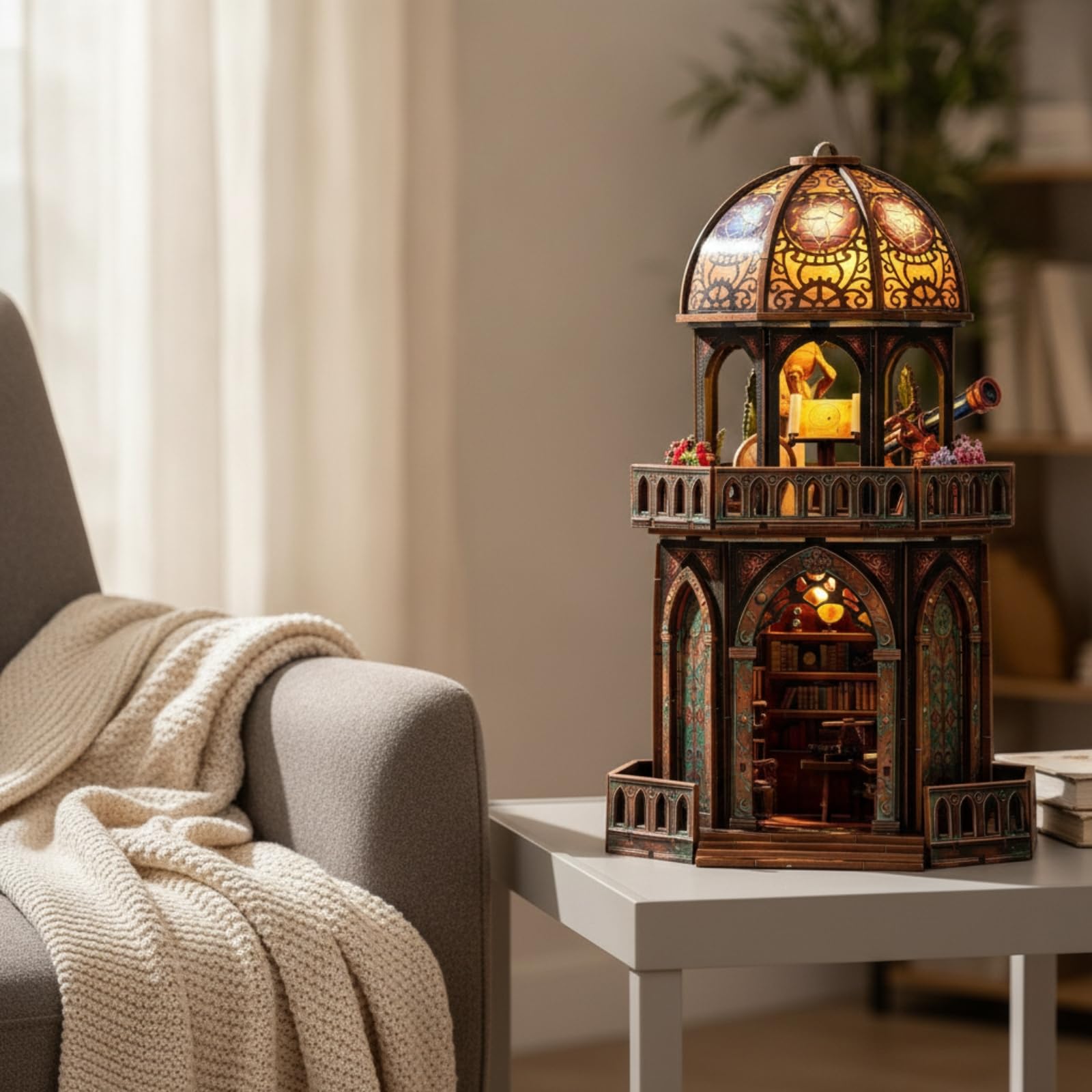 rockible Maqueta Torre Astronómica DIY Rompecabezas 3D Artístico Rompecabezas 3D para Adultos, Escritorio