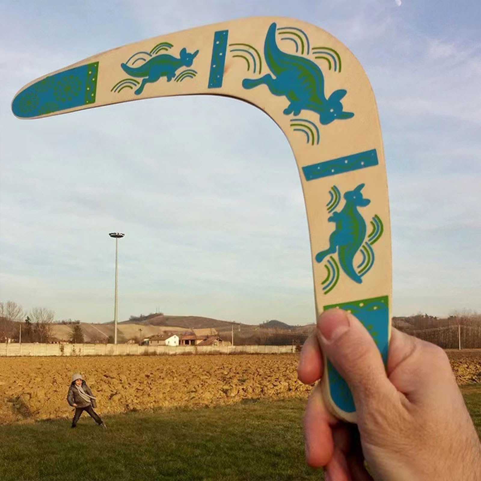 JOYOLA Boomerang di Ritorno in Legno a Forma di V per Bambini e Adulti all'Aria Aperta