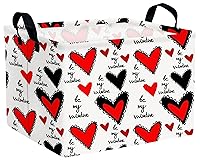 Vista 29 de Cesta para el día de San Valentín para niños, con forma de corazón, contenedores de almacenamiento vacíos para regalos con asas, decoración