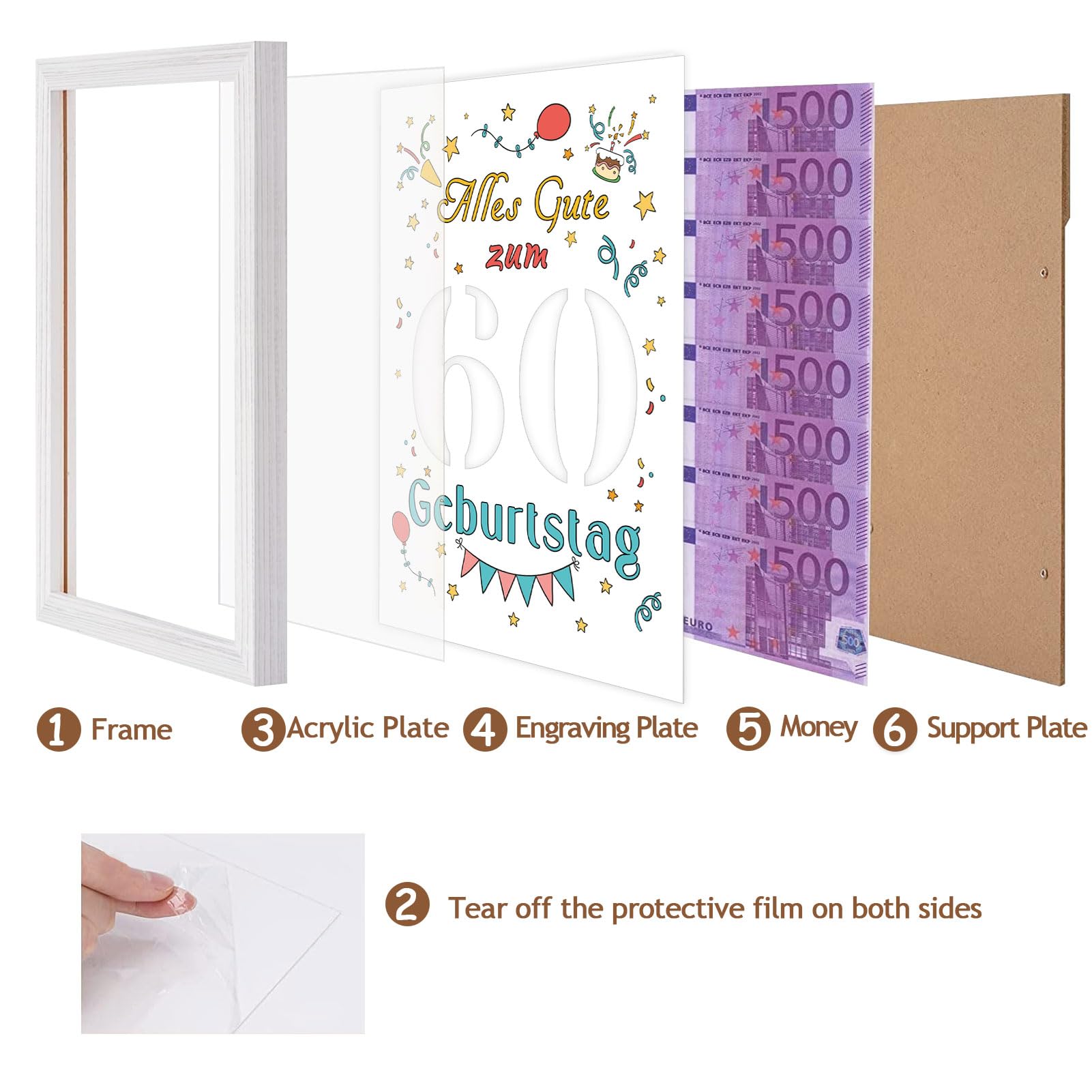 60e Anniversaire Cadeau D'argent, Cadeaux Pour 60e Anniversaire Homme/femme, Cadeau 60e Anniversaire, Traitement Délicat 60, Idées Cadeaux Amusantes