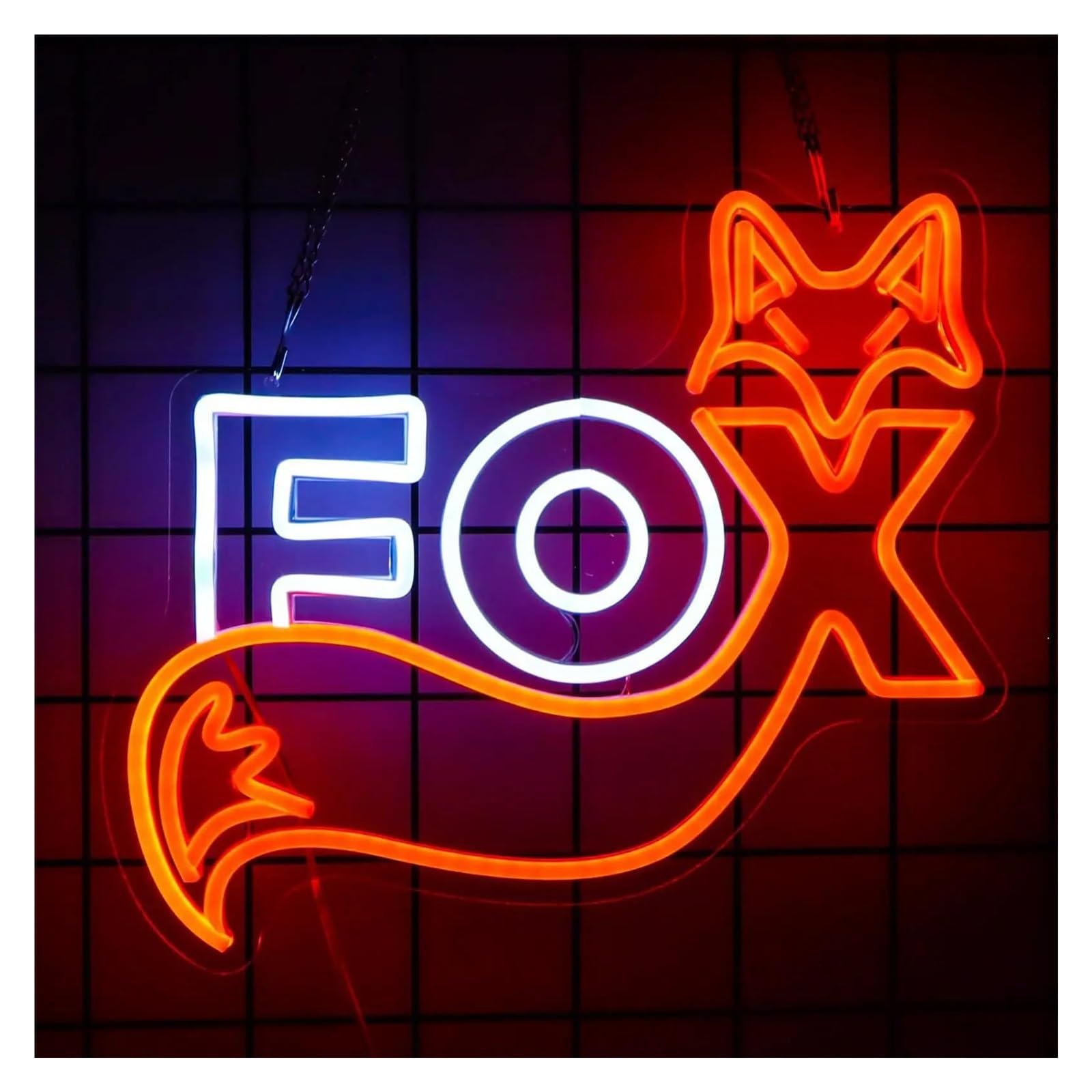 LEMST Sign Lamp Fox Neon Sign, for Animal Lovers, USB Powered, with Dimmable Switch, Suitable for Bedroom, Study Or Pet Store 37cmх33cm