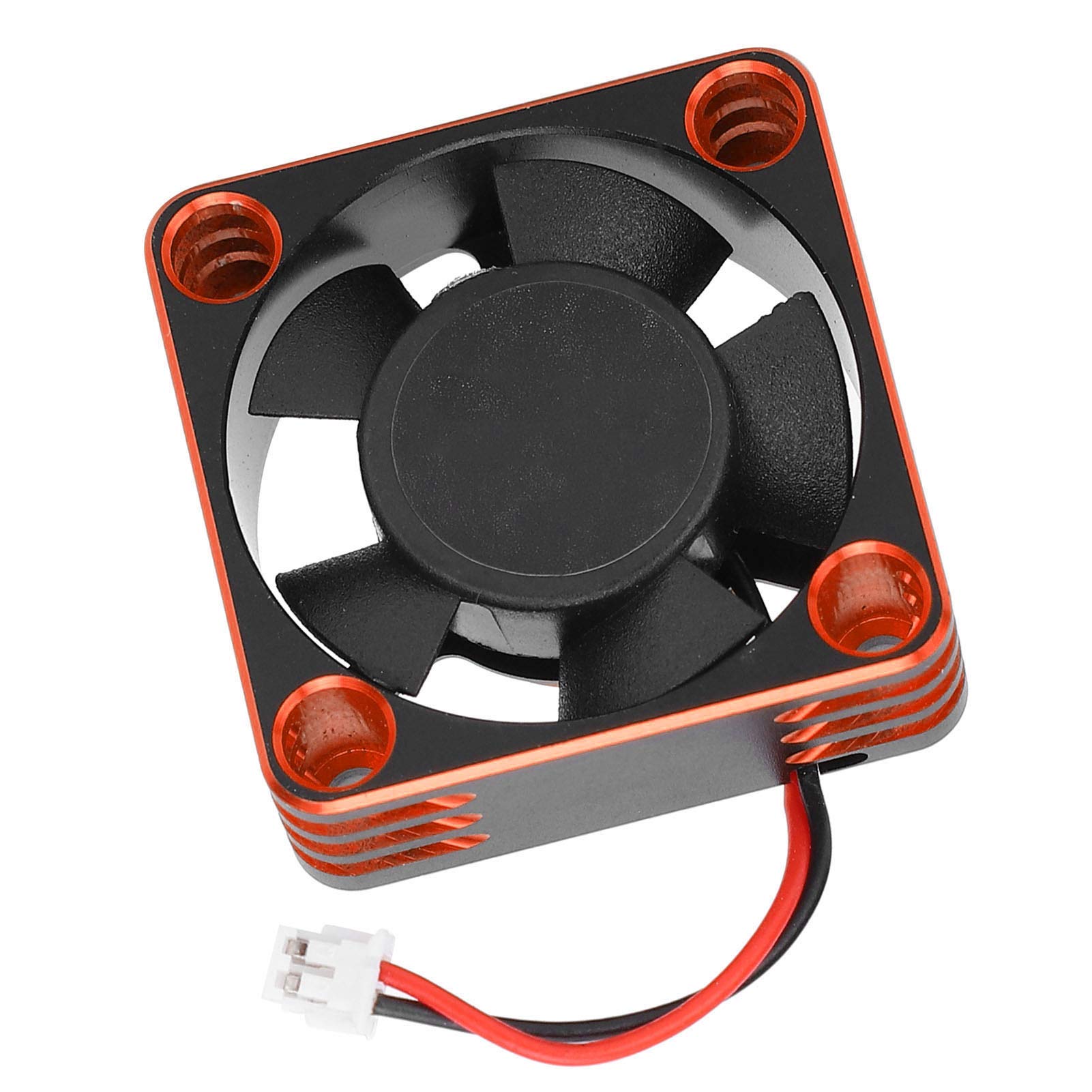 Piezas RC, Ventilador de Refrigeración con Control Remoto 30 X 30 Mm 28000 RPM Ventilador de Refrigeración ESC de Motor de Alta Velocidad para Coche RC 1:8 1:10 :12 con Conector (naranja negro)
