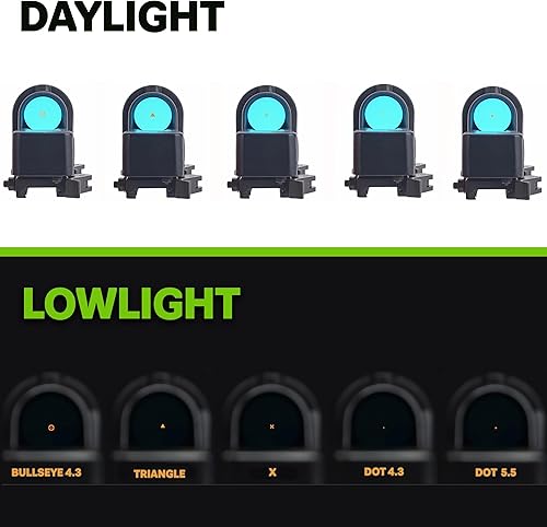 Miniatura 4 de MEPROLIGHT MEPRO M21 Day and Night Self Illuminated 1X Fiber Optics and tritium Powered Reflex red dot with Bullseye, dot, Triangle and X reticles,