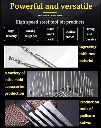 Miniatura 6 de Broca de herramienta de torno HSS de 0.394 in x 0.394 in x 7.874 in, torno cuadrado para herramientas de torneado, acero de alta velocidad