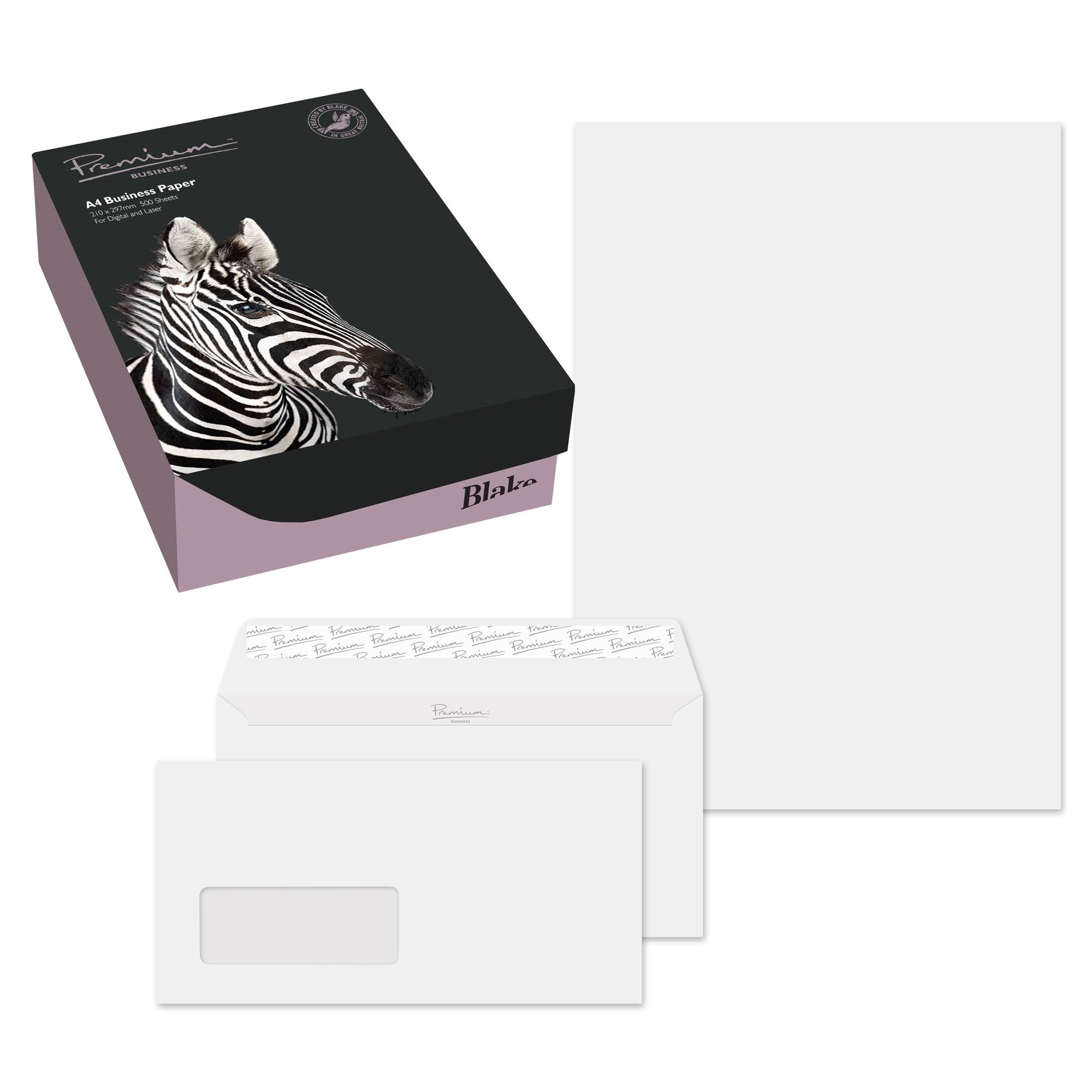 Blake Envelopes Premium Business 31670 Packung Papier und Umschläge Ice Weiß Wove A4 Paper & DL Envelopes 120 g/m²