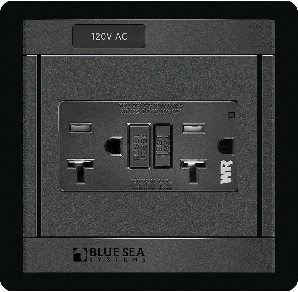 Blue Sea - 1499-BSS - Panel 360 120VAC GFCI Dual Outlet - (Pack of 1)