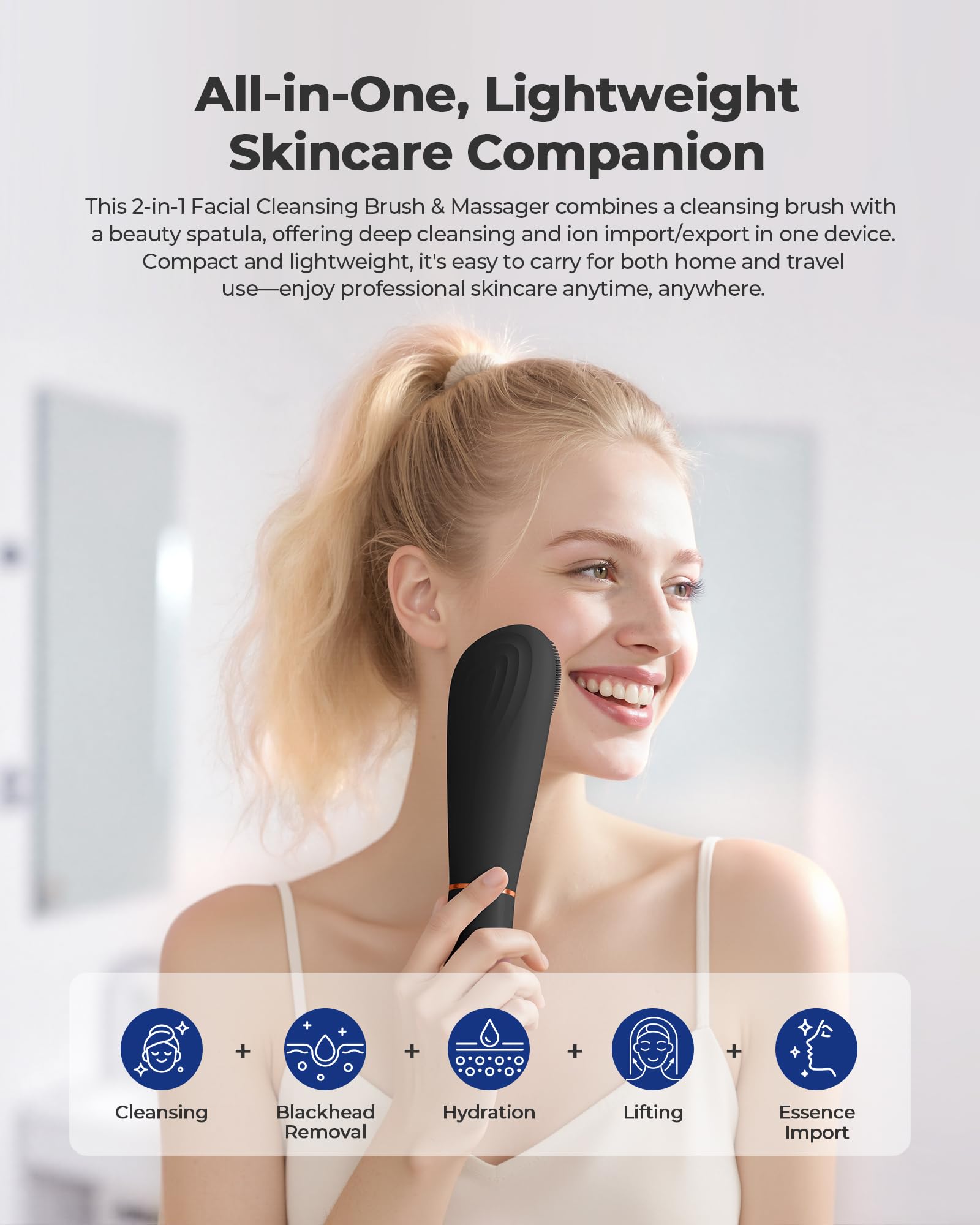 2-in-1 Facial Cleansing Brush and Skin Spatula