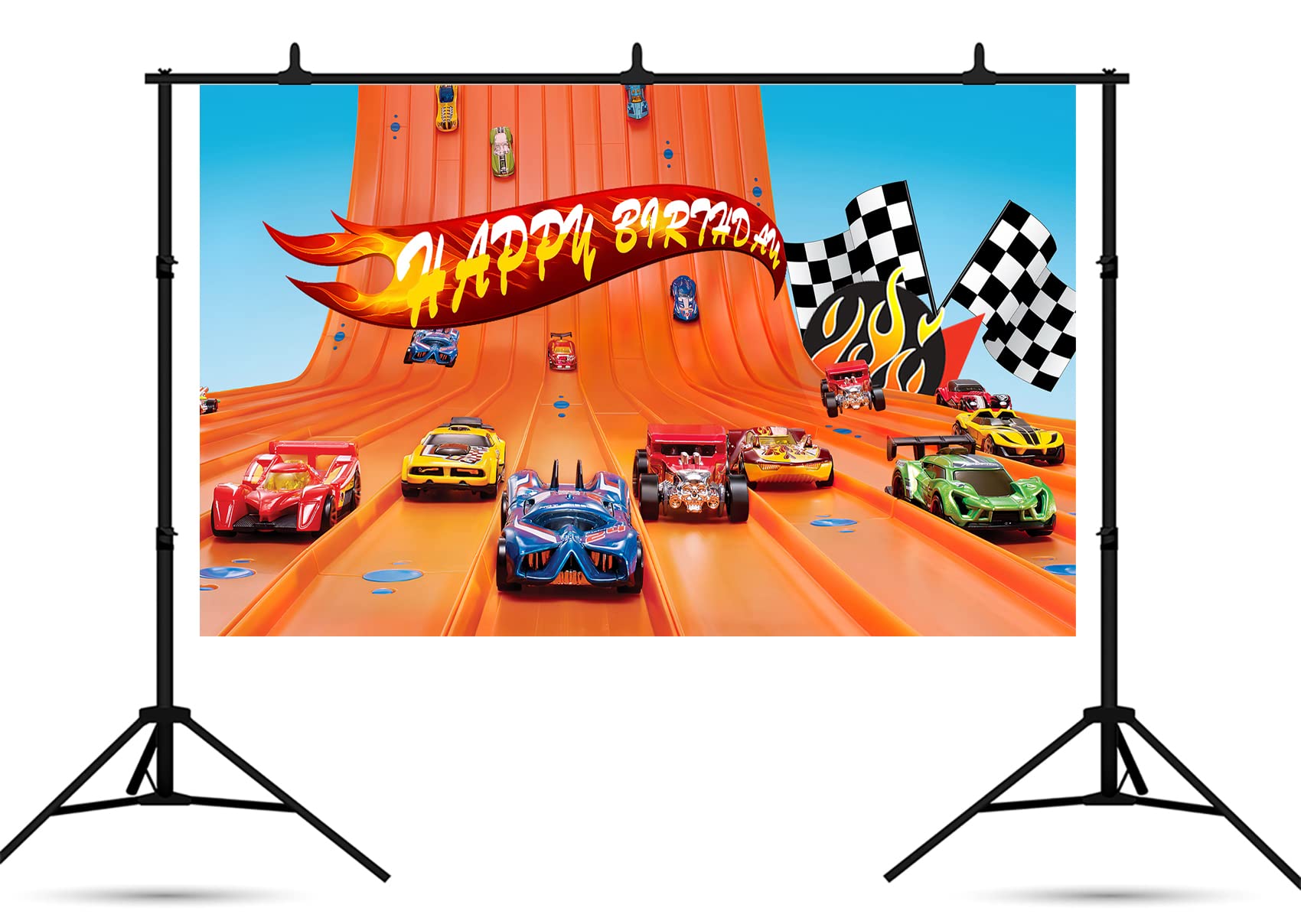 Fotohintergrund „Happy Birthday“ – Transport-Thema Mit Zug, Auto & Heißluftballon, 250x180cm, Vinyl