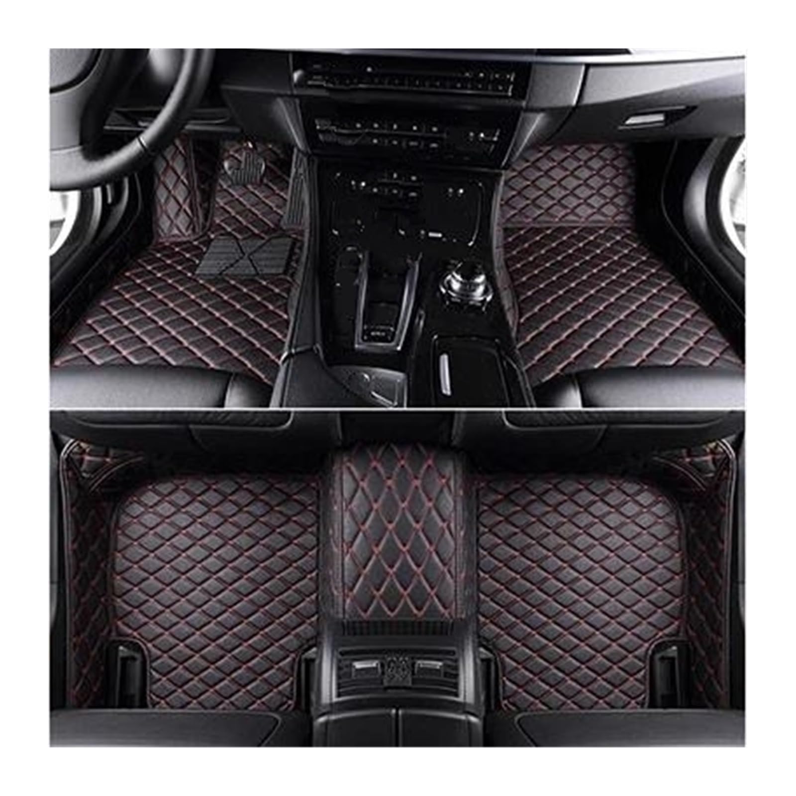 Alfombrillas Alfombrillas Personalizadas para Mini F55 F56 de 2 Puertas (años 2014-2021) Detalles Interiores Accesorios para Coche Alfombra.(Negro Rojo)