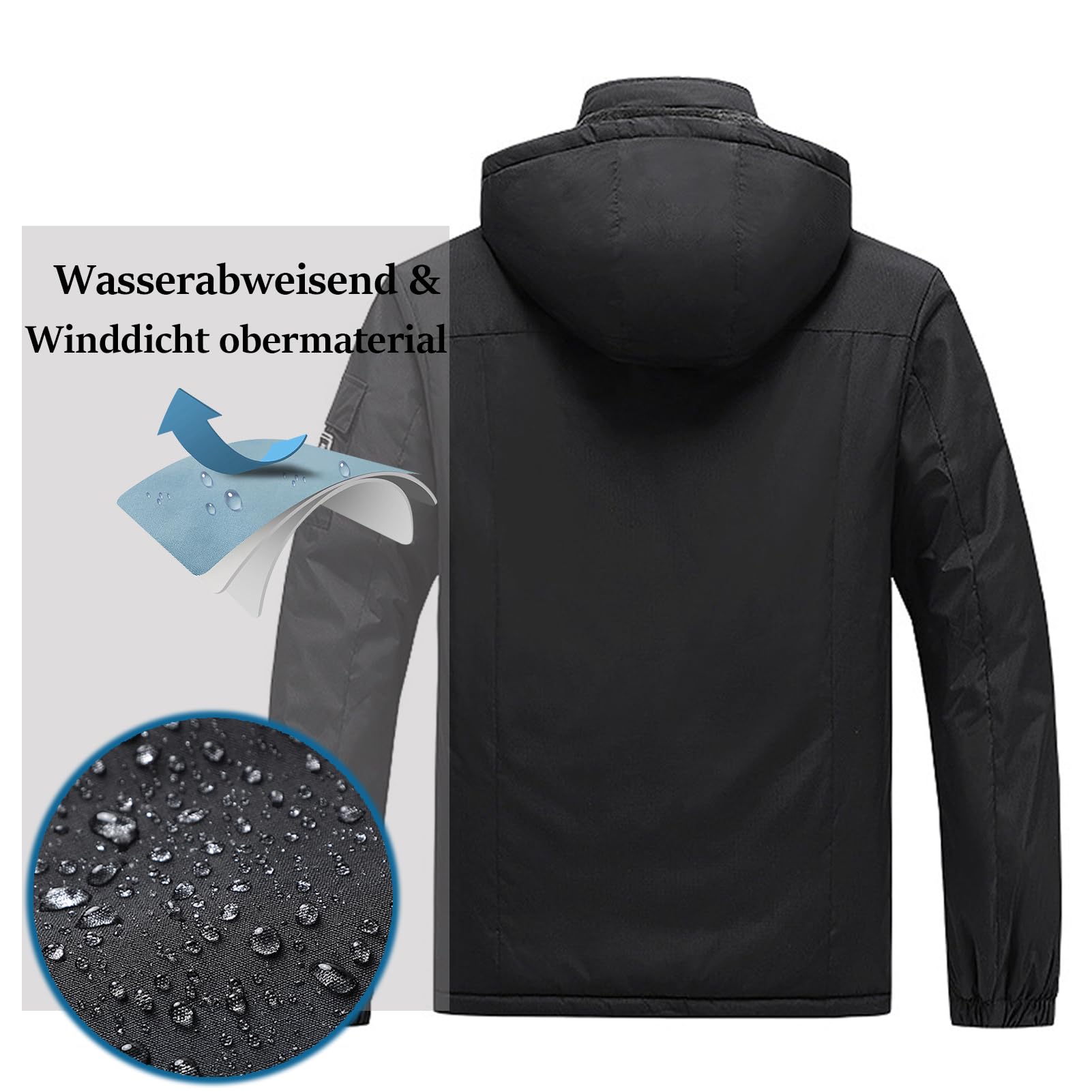 Chaqueta De Esquí Para Hombre Impermeable Y Abrigada- Cortavientos Capucha Desmontable, Snowboard Montaña Invierno Exterior