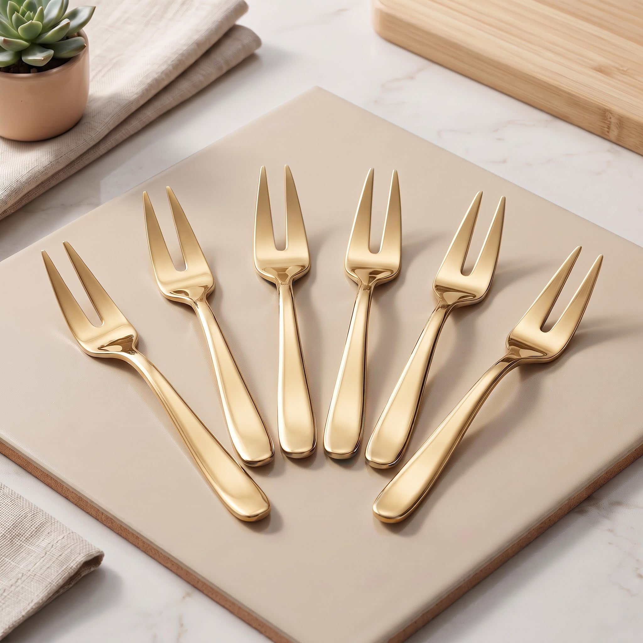 Parage Tiara Fruit Forks - PVD Gold Stainless Steel -7 Parage Tiara Fruit Forks - PVD Gold Stainless Steel -7