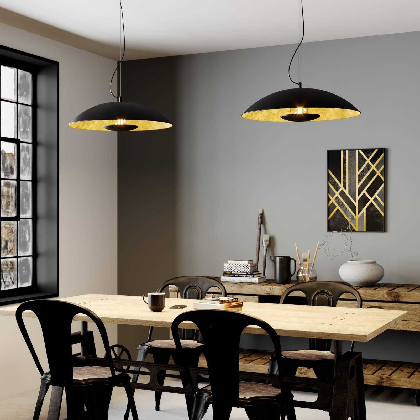 Lindby Ceiling Light Emilienne Dimmable (Modern) In Black Made Of Metal For E.g. Living Room & Dining (1 Light Source, E27) From Ceiling Lamp