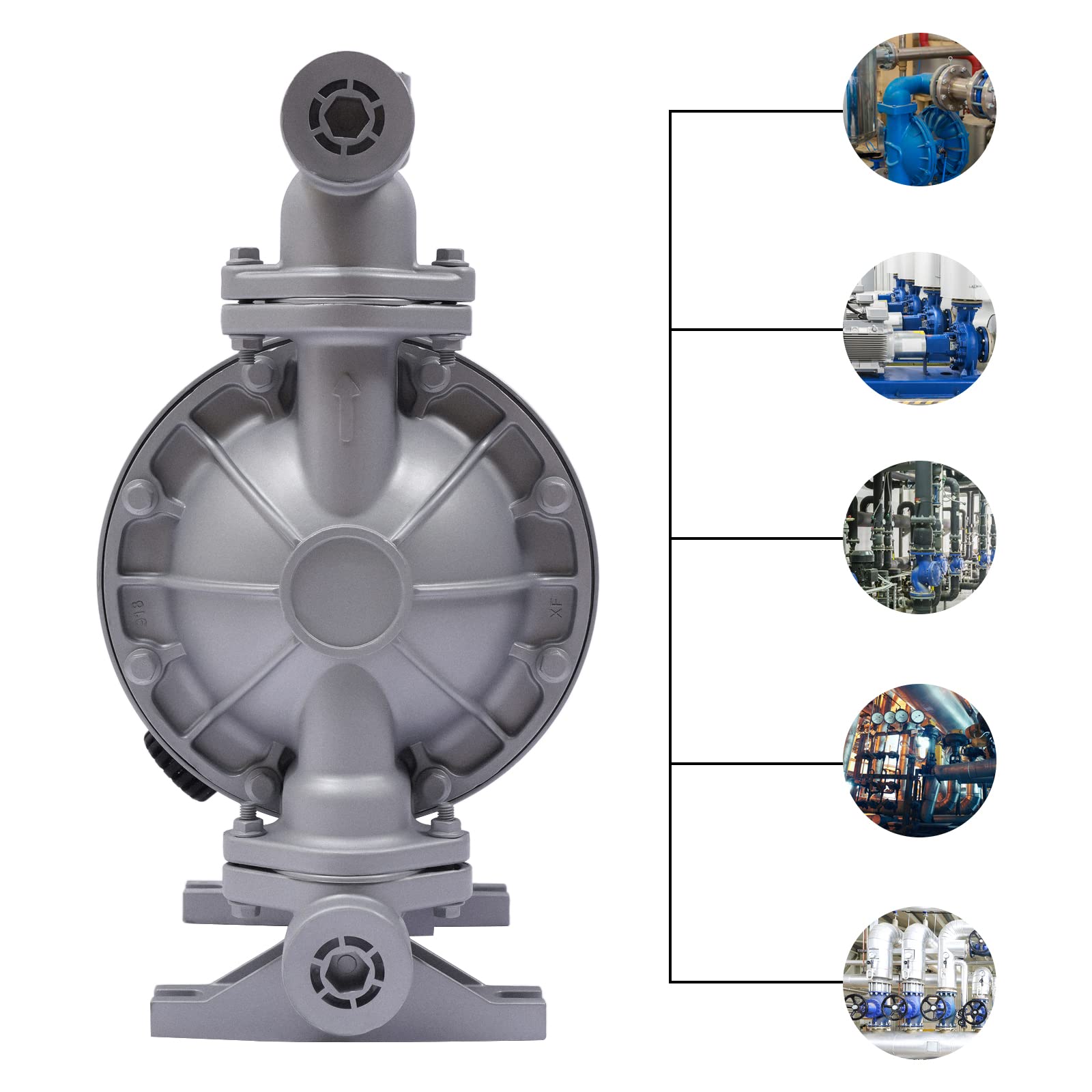 QBK-40L Pneumatico Doppia Membrana Pompa Aria Funzionamento 140L/min 0.69MPa Alluminio Resistente agli Chimici Per Acqua Olio Industria
