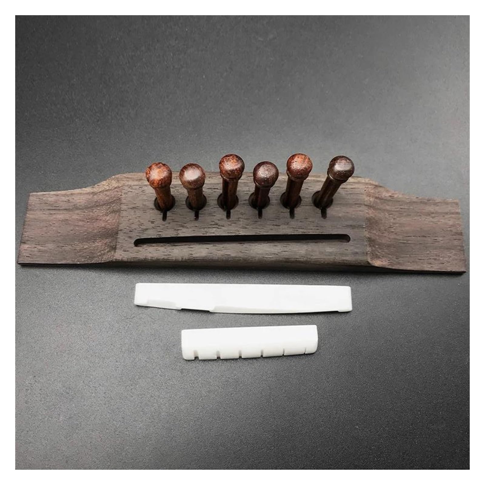 Profesjonalny Zestaw Do Gitary Akustycznej 6 Częściowy Zestaw Drewnianych Mostków Akcesoria Do Instrumentów Mostek Gitarowy(Cocobolo B)