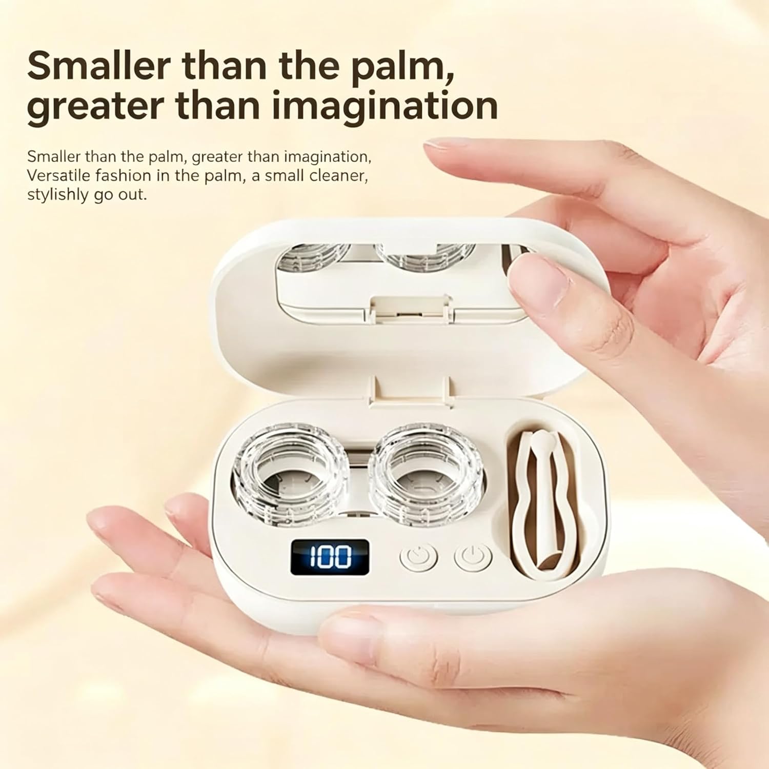 Ultrasonic Contact Lens Cleaner (Beige, Standard)
