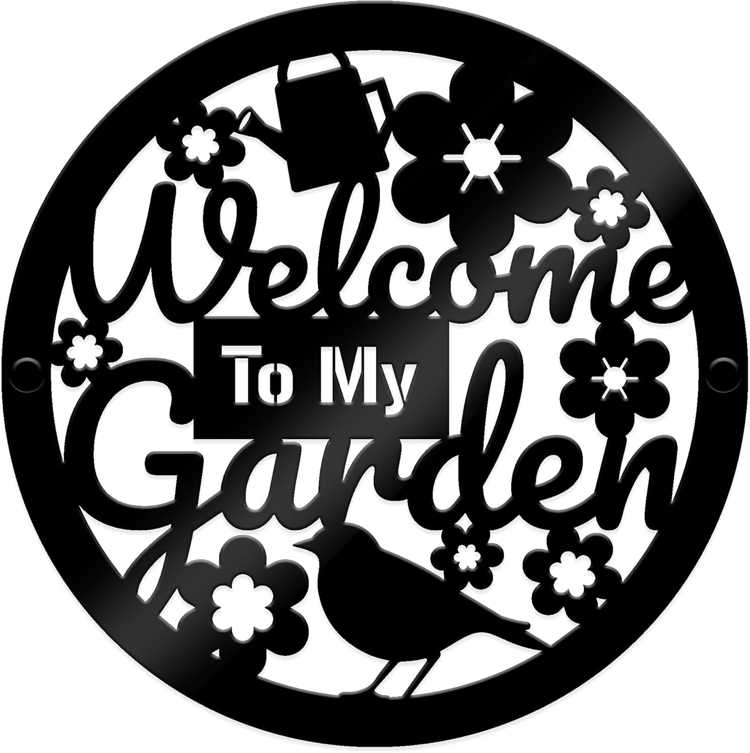 Garden Welcome Sign Wall Mounted Plaque For Fence Shed Summer House Sign Gardening Decor Accessories Home Decor Plaque Gardener Gifts (Small - 23x23cm)