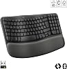 لوحة مفاتيح لاسلكية Logitech Wave Keys، باللون الأسود