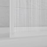 MARWELL Moon Folding Bath Screen - 3-Piece, White Aluminium Frame, Plastic, 120 x 130 x 5 cm - Shower Enclosure for Bathtub - 4